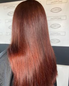 Deep red hair colour at Louise Fudge Hair in Wirral